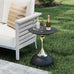 Metal Round End Table,Accent Side Table for Living Room,Black,15.7"Lx 19.7H