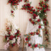 4 Pcs 24Ft Faux Rose Vine Garland Wedding Decor,Red，Orange