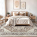 DTICON Vintage Washable 8x10 Area Rug Living Room Rugs, Dark Brown