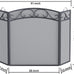 Fire Beauty 3 Panel Wrought Iron Fireplace Screen, Black Spark Guard