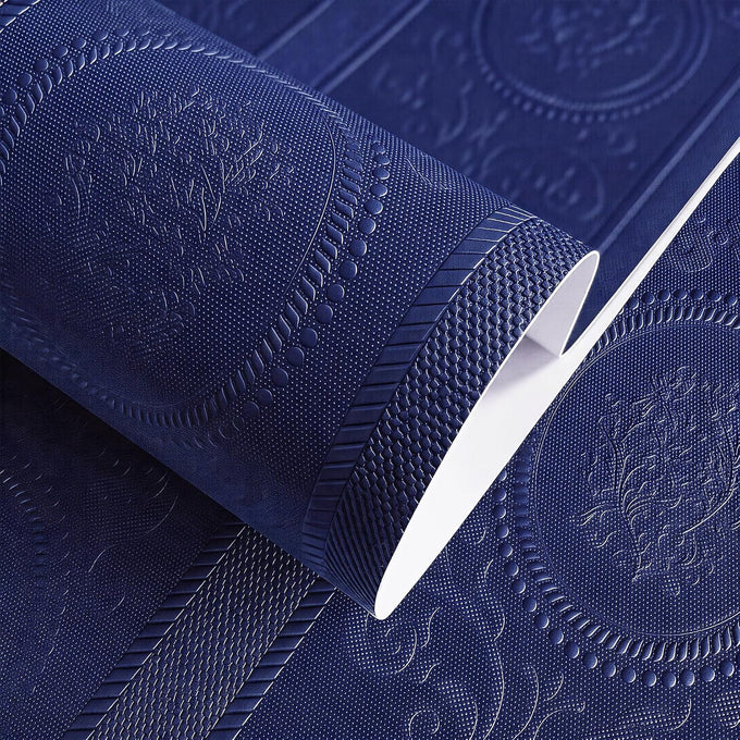 JiffDiff Black 3D Embossed Textured Peel Stick Wallpaper 17.3"x1200"