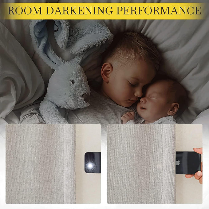 NICETOWN Living Room Curtains 2 Panels Sets Faux Linen Textured, Pinch Pleated Room Darkening Light/Heat Blocking Window Treatments Thermal Curtains for Bedroom, Angora, W50 x L102