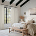 Natural Pinch Pleated Linen Blend Semi Sheer Window Curtains 90 Inches Long