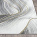 Abani Grey & Gold Metallic Contemporary Ribbon 4' x 6' Area Rug, Rugs Swirl Design Neutral Non-Shed Bedroom Rug