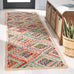 SAFAVIEH Cape Cod Collection Area Rug - 4' Square, Natural & Blue, Handmade Flat Weave Diamond Braided Jute & Denim, Ideal for High Traffic Areas in Living Room, Bedroom (CAP354A)