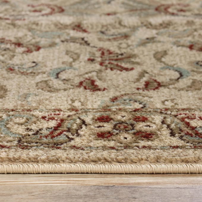 SUPERIOR Indoor Area Rug, Traditional Floral Scroll Décor,2'7"x8', Ivory