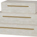 Elegant Set of 3 Ivory Shagreen Decorative Boxes