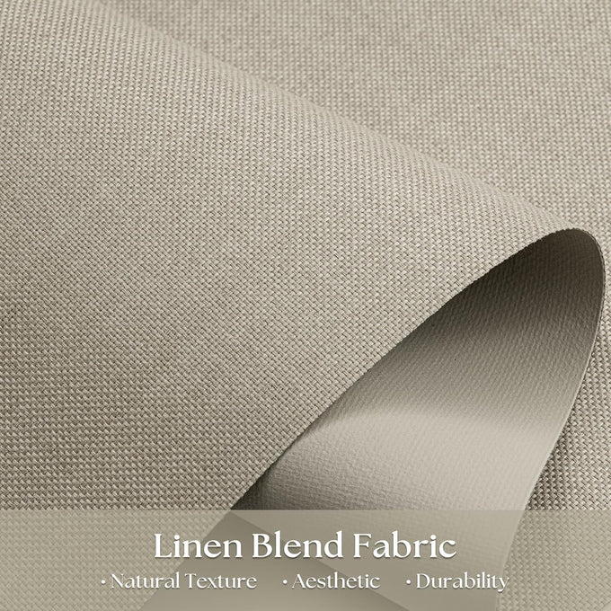 Blackout Roller Shades for Bedroom Window Cordless Free-Stop Blinds with Valance UV Protection 100% Black Out Linen Shades Blinds for Indoor Bathroom Windows Living Room Beige Oatmeal 34" W x 72" H