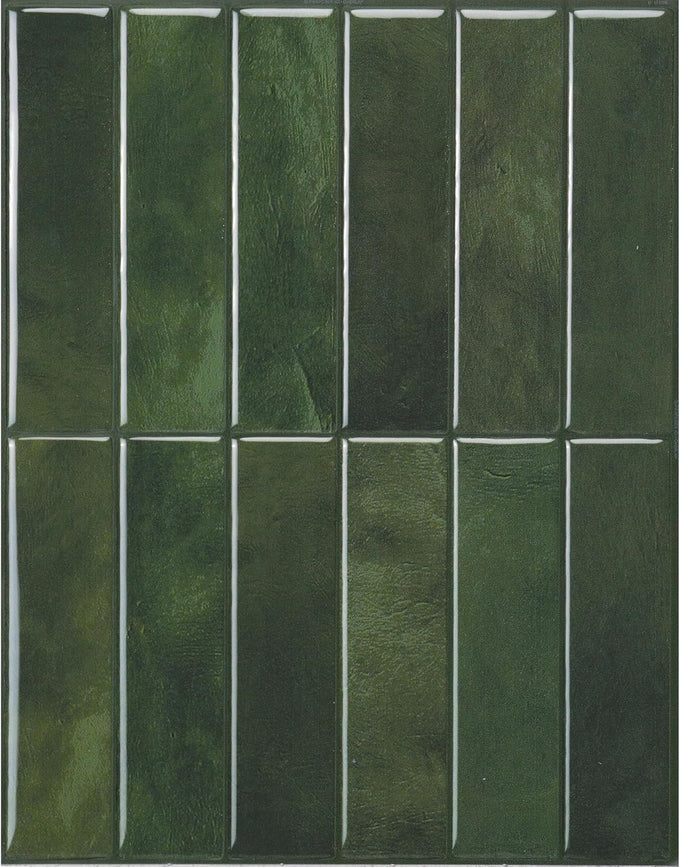 Smart Tiles Peel and Stick backsplash, Stacked Forest Green, 11.43"x9"