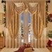 NAPEARL Luxury Jacquard Curtains and a Valance for Living Room, Dining Room Curtains & Drapes with Layer, Set of 2 Panels with Lining Satins (Gloden, W52 x L84)