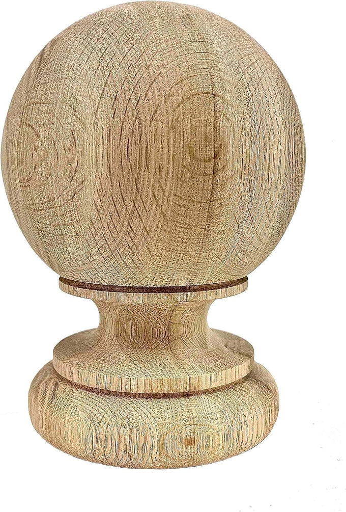 Highland Manor Wood Products Massive Kline Ball Finial - 8 1/4" Tall x 5 7/8" Wide - Unfinished Round Wooden Finial for Indoor Use - Perfect for Staircases or Bed Posts - (1 Finial) (Pine)