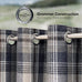always4u Plaid Gingham Curtains for Living Room Bedroom Room Darkening Check Country Curtains 2 Panels Striped Grommet Window Treatments 54X84 Inch Blue and Brown