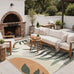 GENIMO 5x8 Outdoor Rug, Washable for Patio and Deck, Beige Olive