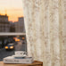 XWZO Floral Curtains for Living Room Linen Farmhouse Curtains 96 Inch Length Taupe Floral Patterned Curtain Peony Flower Printed Back Tab Curtain Bedroom Window Drapes 2 Panels