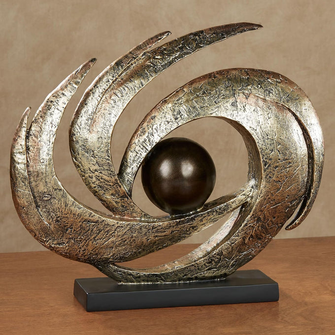 Touch of Class Earths Motion Table Sculpture, Aged Gold