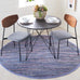 SAFAVIEH Rag Rug Collection Area Rug - 6' Round, Purple & Multi, Handmade Boho Stripe Cotton, Ideal for High Traffic Areas in Living Room, Bedroom (RAR121D)