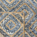 SAFAVIEH Cape Cod Collection Area Rug - 4' Square, Natural & Blue, Handmade Flat Weave Diamond Braided Jute & Denim, Ideal for High Traffic Areas in Living Room, Bedroom (CAP354A)
