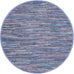 SAFAVIEH Rag Rug Collection Area Rug - 6' Round, Purple & Multi, Handmade Boho Stripe Cotton, Ideal for High Traffic Areas in Living Room, Bedroom (RAR121D)