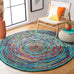 SAFAVIEH Nantucket Collection Accent Rug - 3' x 5', Teal, Handmade Boho Abstract Cotton & Wool, Ideal for High Traffic Areas in Entryway, Living Room, Bedroom (NAN603A)