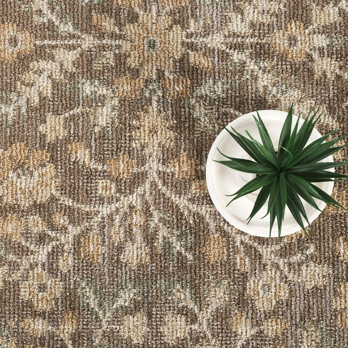 Abani Evelyn Collection Mocha Area Rug - 4' x 6' - Floral Pattern, Non-Shedding - Easy to Clean, Durable for Living Rooms, Bedrooms & Offices, Pet & Kid Friendly