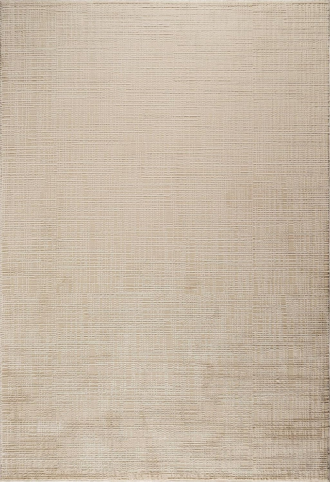Abani Beige Area Rug - 4' x 6' - Living Room & Bedroom - Textured Stripe Weave Design - Indoor Use - Easy to Clean, Stain Resistant, Non-Shedding - Neutral Collection