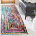 SAFAVIEH Nantucket Collection Accent Rug - 3' x 5', Teal, Handmade Boho Abstract Cotton & Wool, Ideal for High Traffic Areas in Entryway, Living Room, Bedroom (NAN603A)
