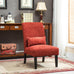 Roundhill Furniture Red Pisano Chenille Fabric Armless Contemporary Accent Chair with Matching Kidney Pillow