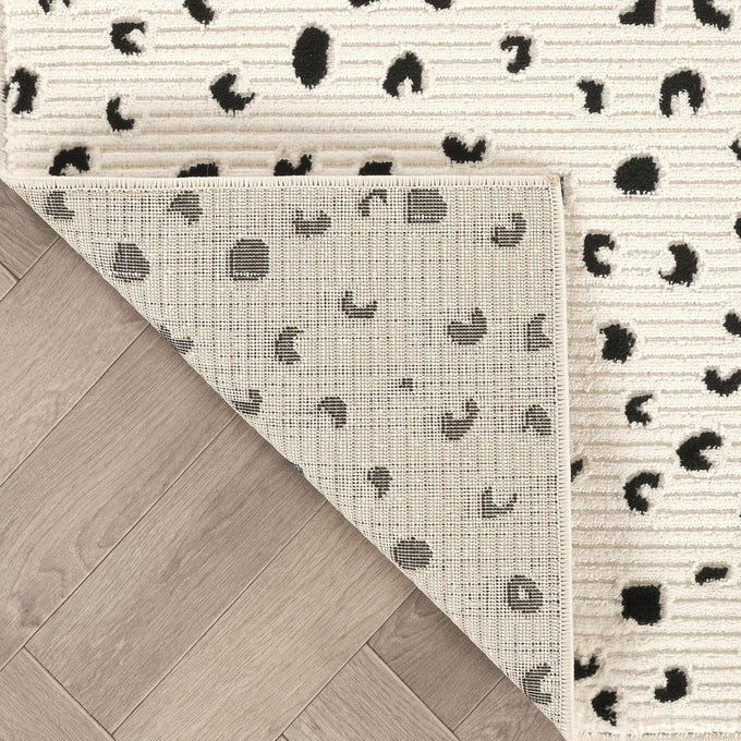 Abani Neutral Collection Cream Area Rug 4' x 6' for Living Room, Bedroom - Modern Design - Durable & Easy to Clean