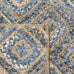 SAFAVIEH Cape Cod Collection Area Rug - 4' Square, Natural & Blue, Handmade Flat Weave Diamond Braided Jute & Denim, Ideal for High Traffic Areas in Living Room, Bedroom (CAP354A)