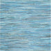SAFAVIEH Rag Rug Collection Area Rug - 6' Square, Blue & Multi, Handmade Boho Stripe Cotton, Ideal for High Traffic Areas in Living Room, Bedroom (RAR121B)