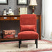 Roundhill Furniture Red Pisano Chenille Fabric Armless Contemporary Accent Chair with Matching Kidney Pillow