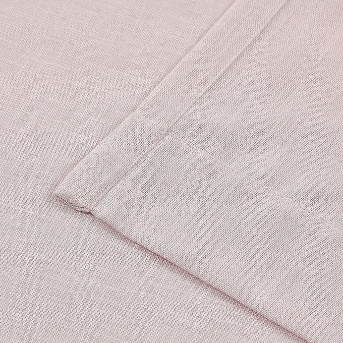 Hillcrest Soft Pink Pinch Pleated Linen Semi Sheer Curtains 120 Inch Long