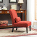 Roundhill Furniture Red Pisano Chenille Fabric Armless Contemporary Accent Chair with Matching Kidney Pillow