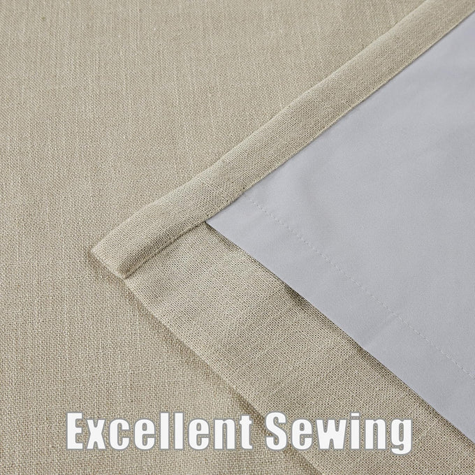 Kayne Studio Sand Linen Blend Pinch Pleated Full Blackout Curtains 108 Inch